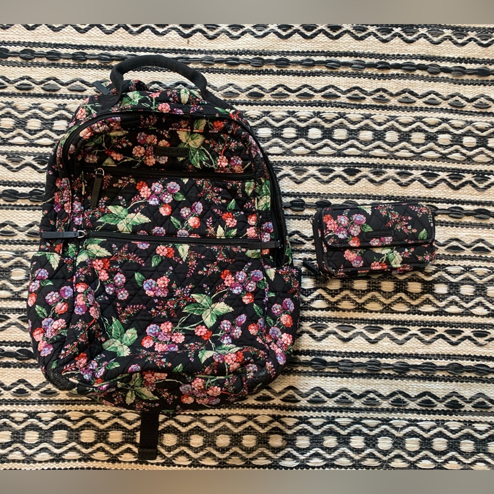 Vera Bradley backpack and matching wallet